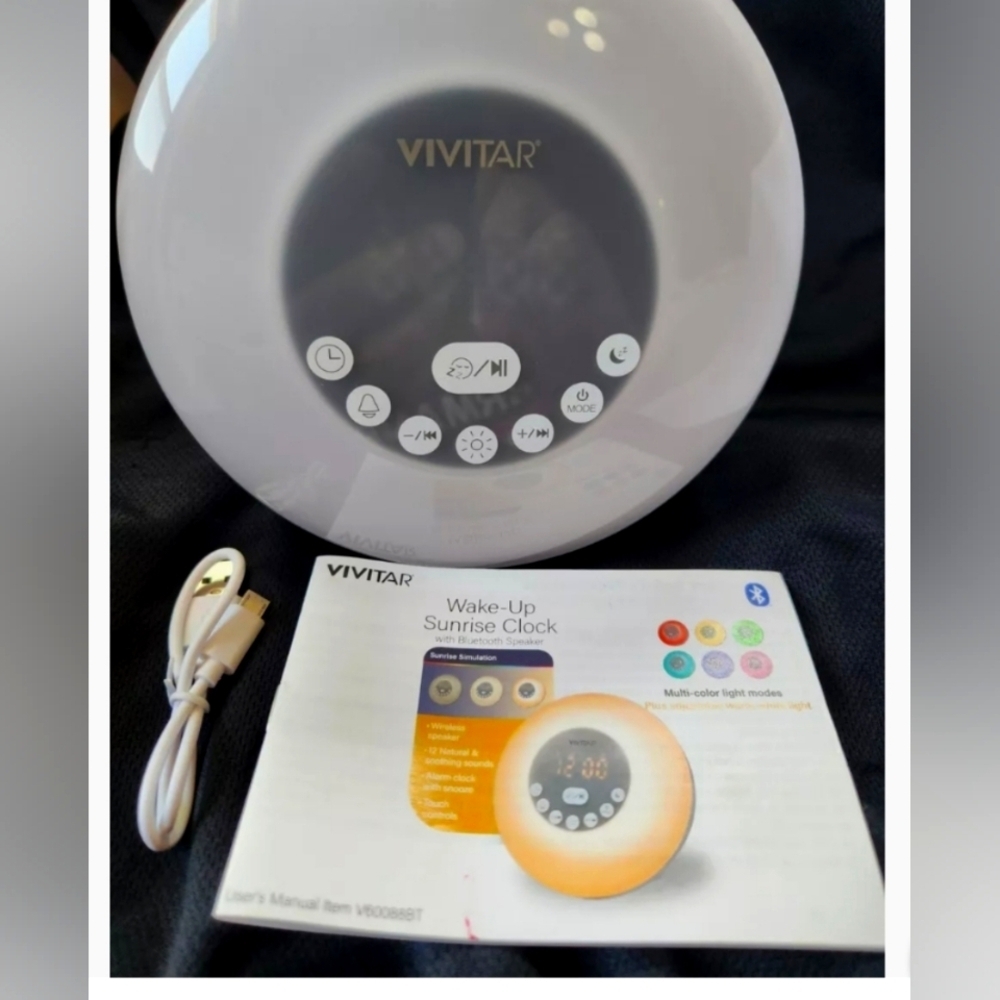 Vivitar Wake Up Sunrise Clock Bluetooth Speaker Light